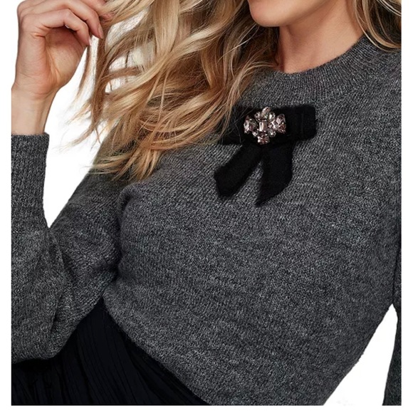 CeCe | Sweaters | Cece Bow Detailed Jeweled Sweater | Poshmark